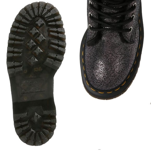 DR. MARTENS Jadon Faux Fur Lined Boots Metallic Leather Platforms - Picture 3 of 13